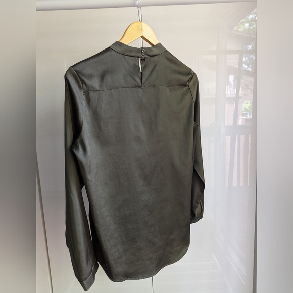10 FEET Satin Blouse, Dark Green, Sz S - Picture 6 of 7